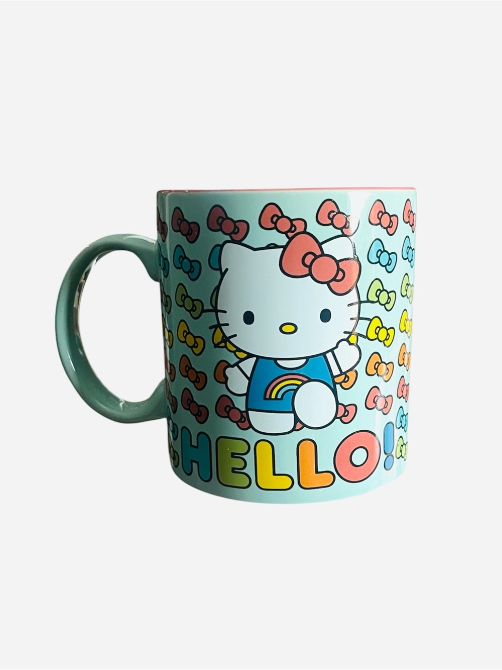 Sanrio Hello Kitty Mint Mug with Multicolor Bows
